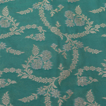 Rama Green Color Brocade Fabric