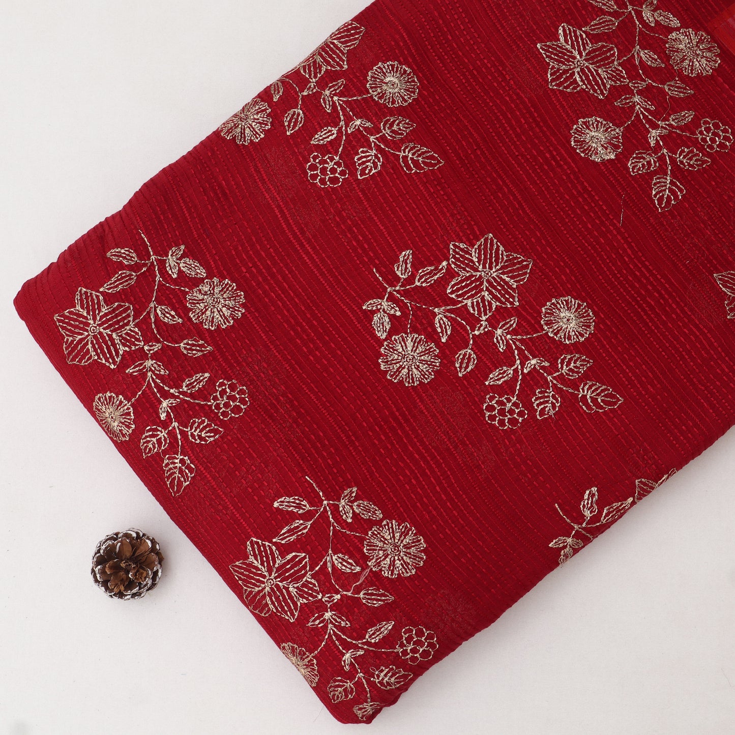 Chanderi Embroidery Fabric