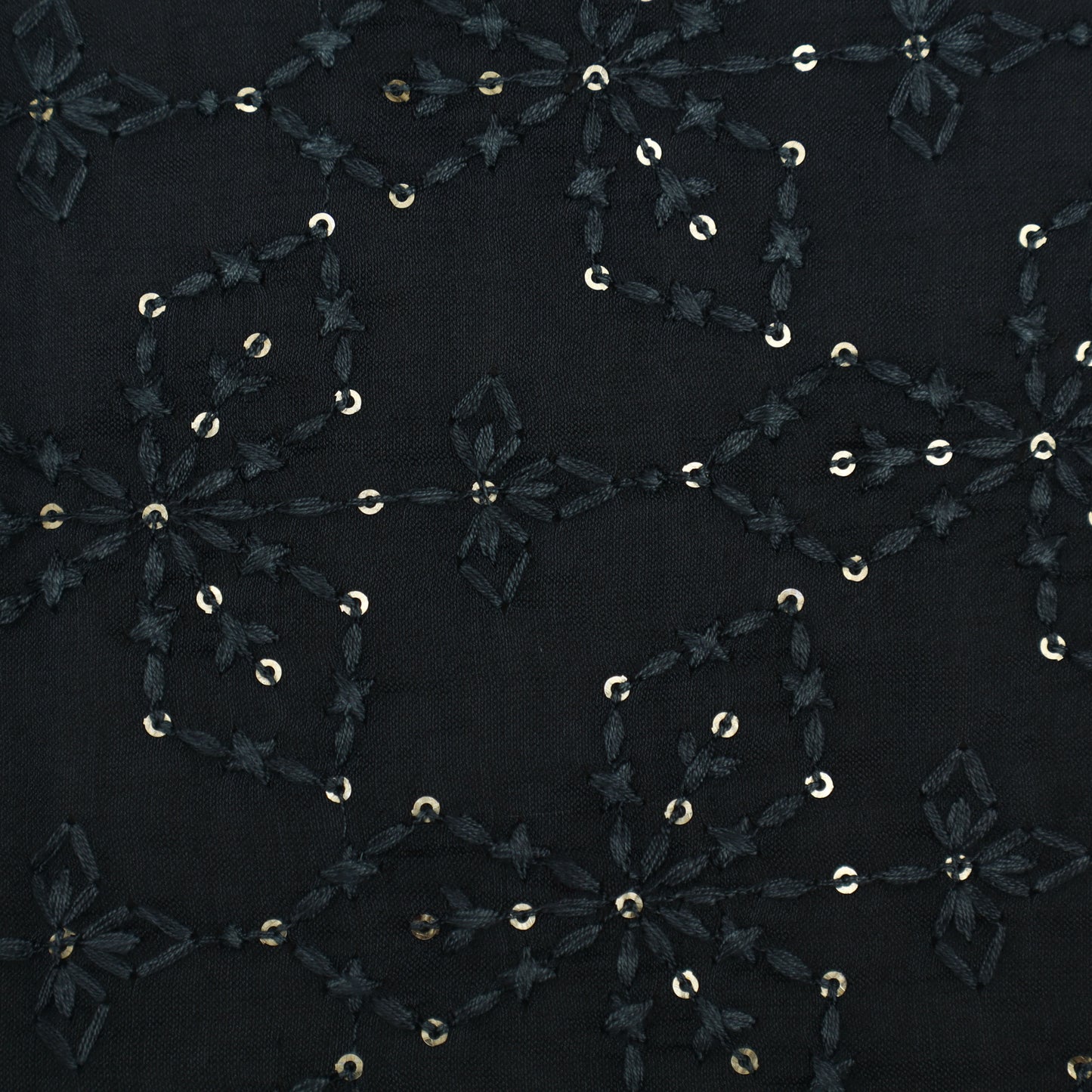 Grey Color Chanderi Embroidery Fabric