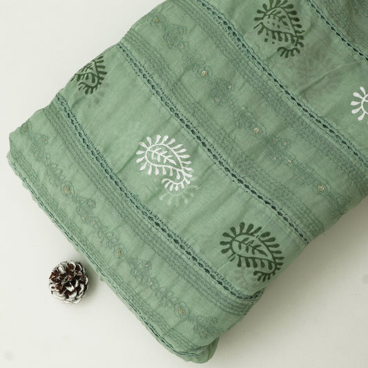 Mul Chanderi Embroidery Fabric