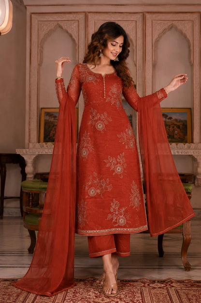 Chanderi Embroidery Fabric