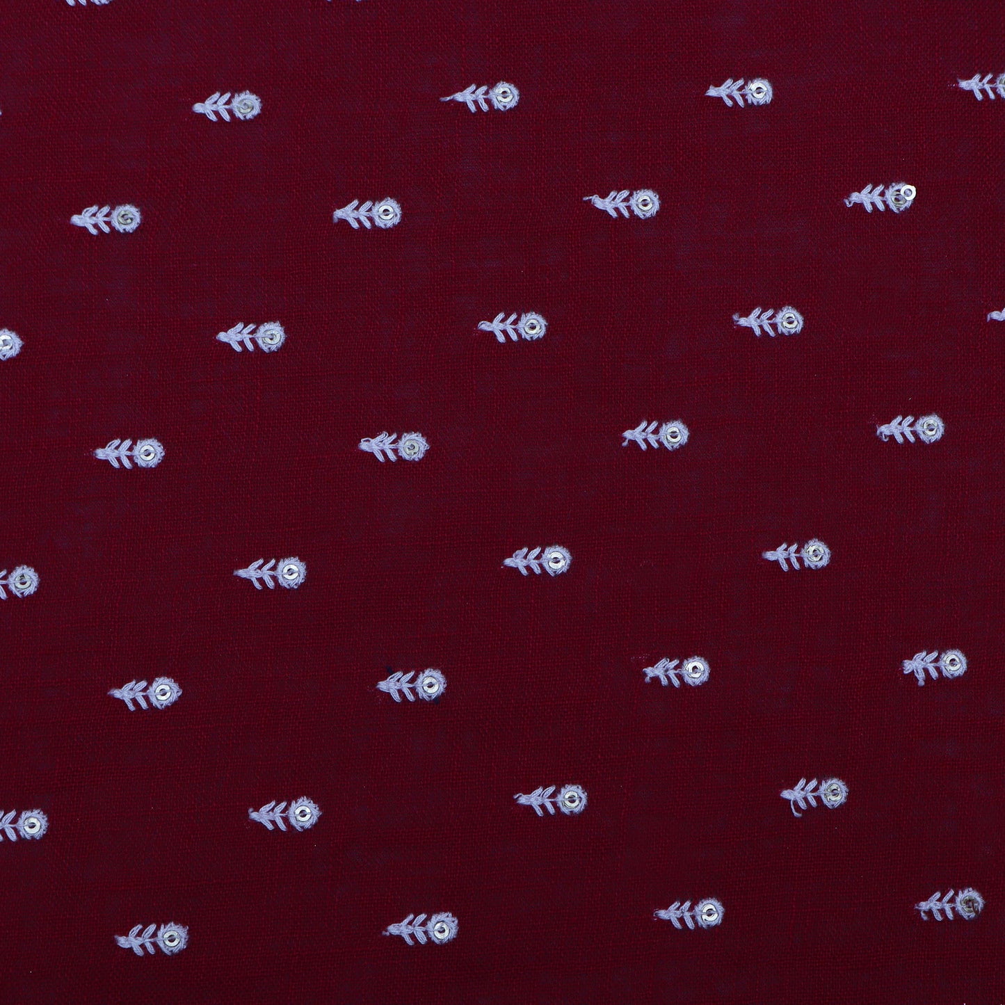 Magenta Color Linen Booti Fabric