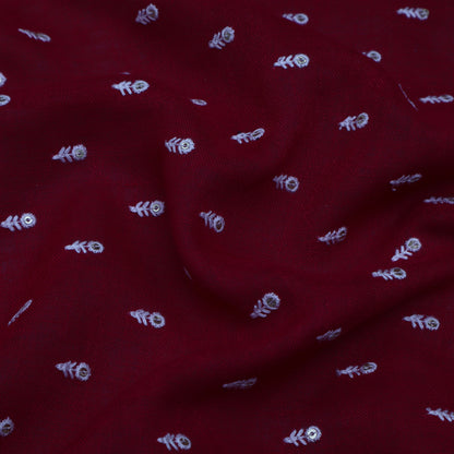 Magenta Color Linen Booti Fabric