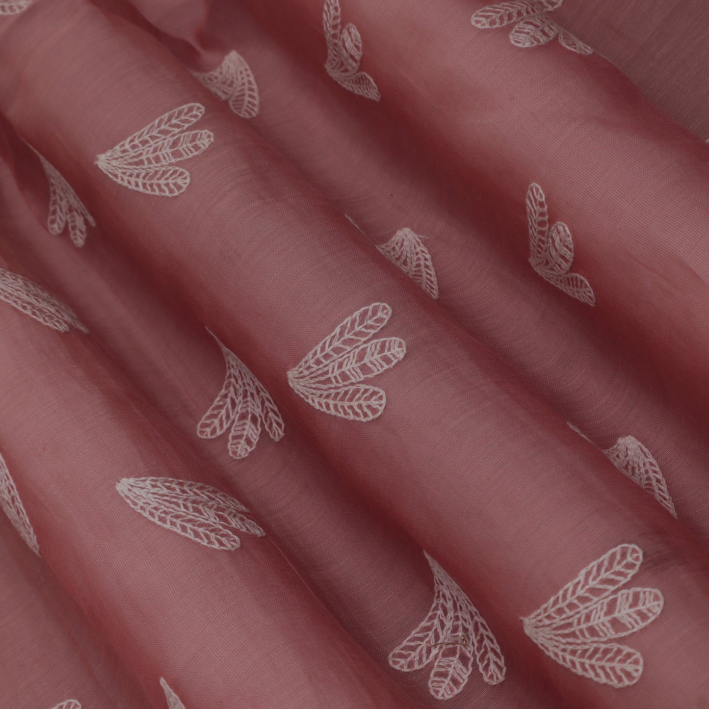 Pink Color Chanderi Booti Fabric