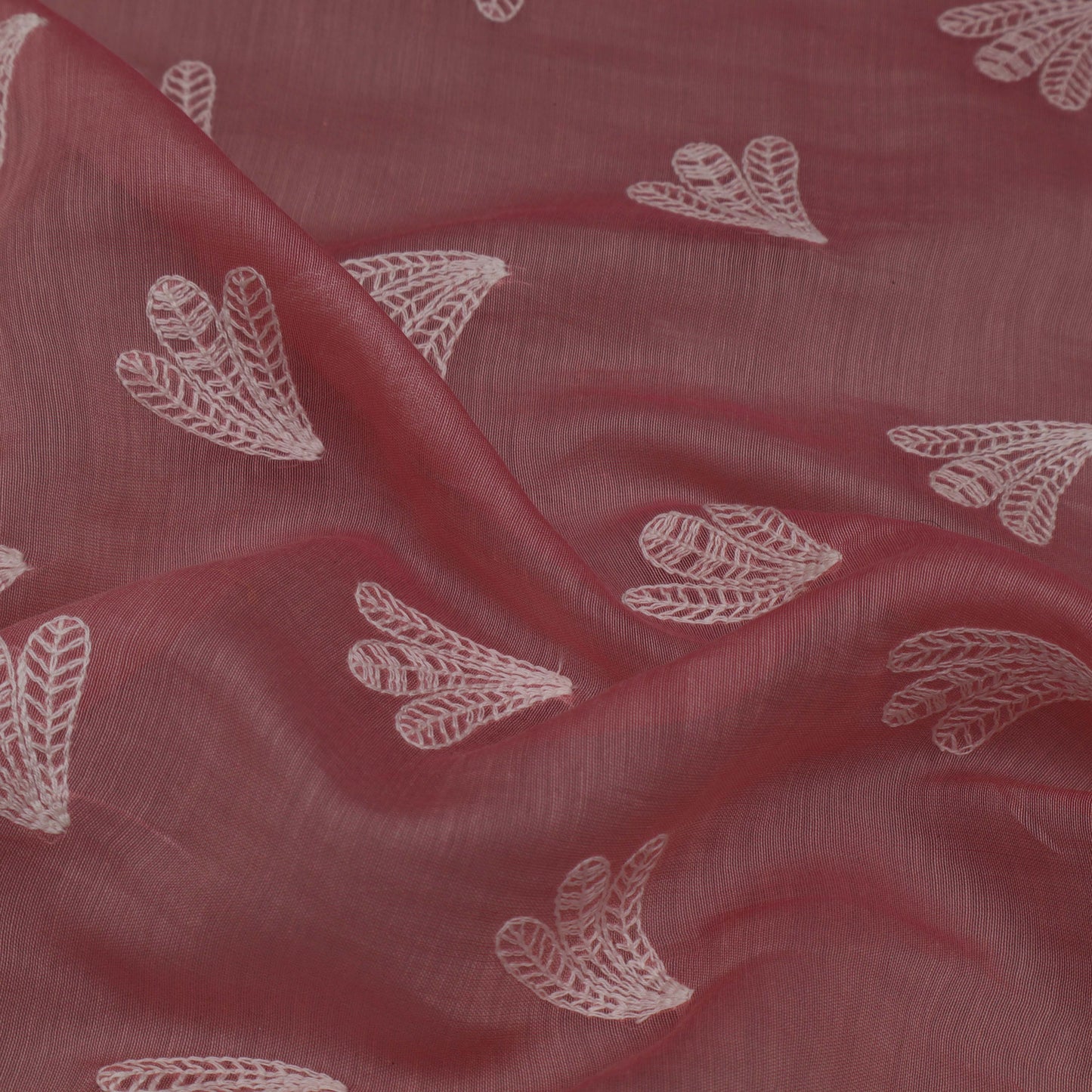 Pink Color Chanderi Booti Fabric