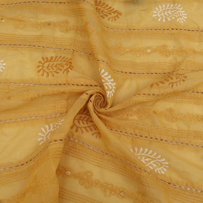 Mul Chanderi Embroidery Fabric