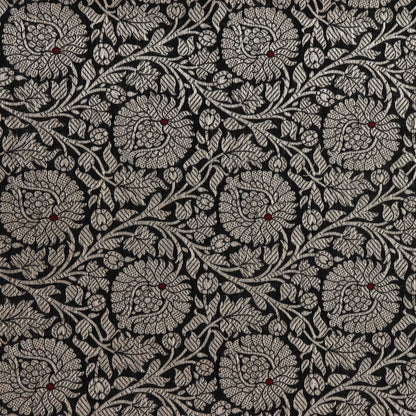 Black Color Katan  Brocade Fabric