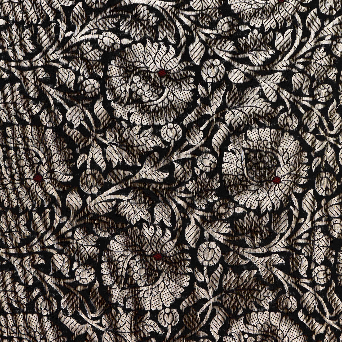 Black Color Katan  Brocade Fabric