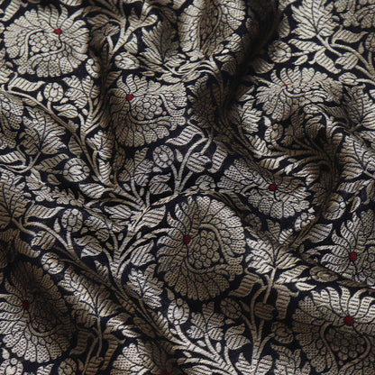 Black Color Katan  Brocade Fabric