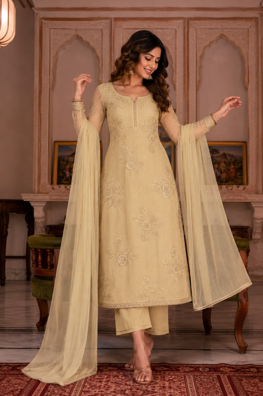Chanderi Embroidery Fabric
