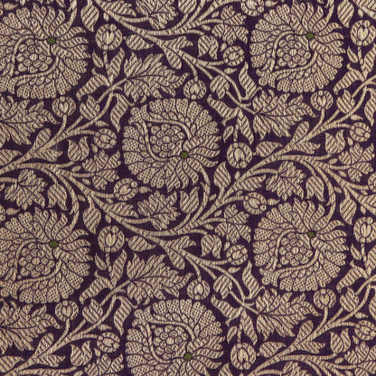 Purple Color Katan  Brocade Fabric