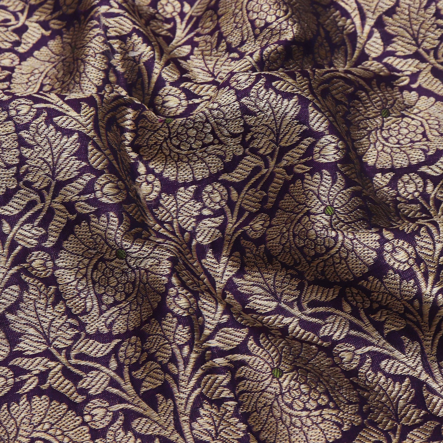 Purple Color Katan  Brocade Fabric