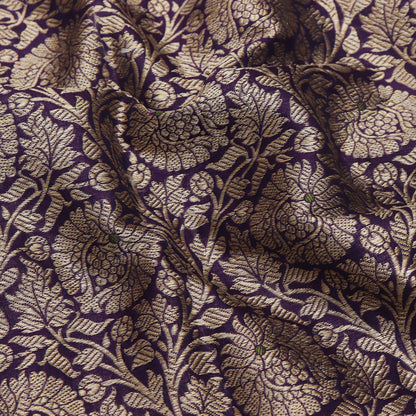 Purple Color Katan  Brocade Fabric