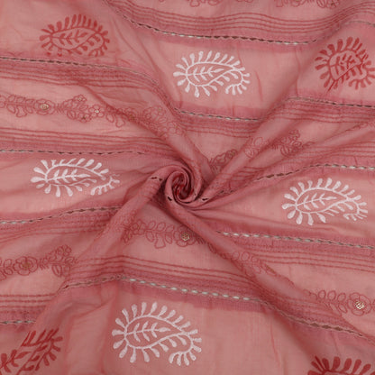 Mul Chanderi Embroidery Fabric