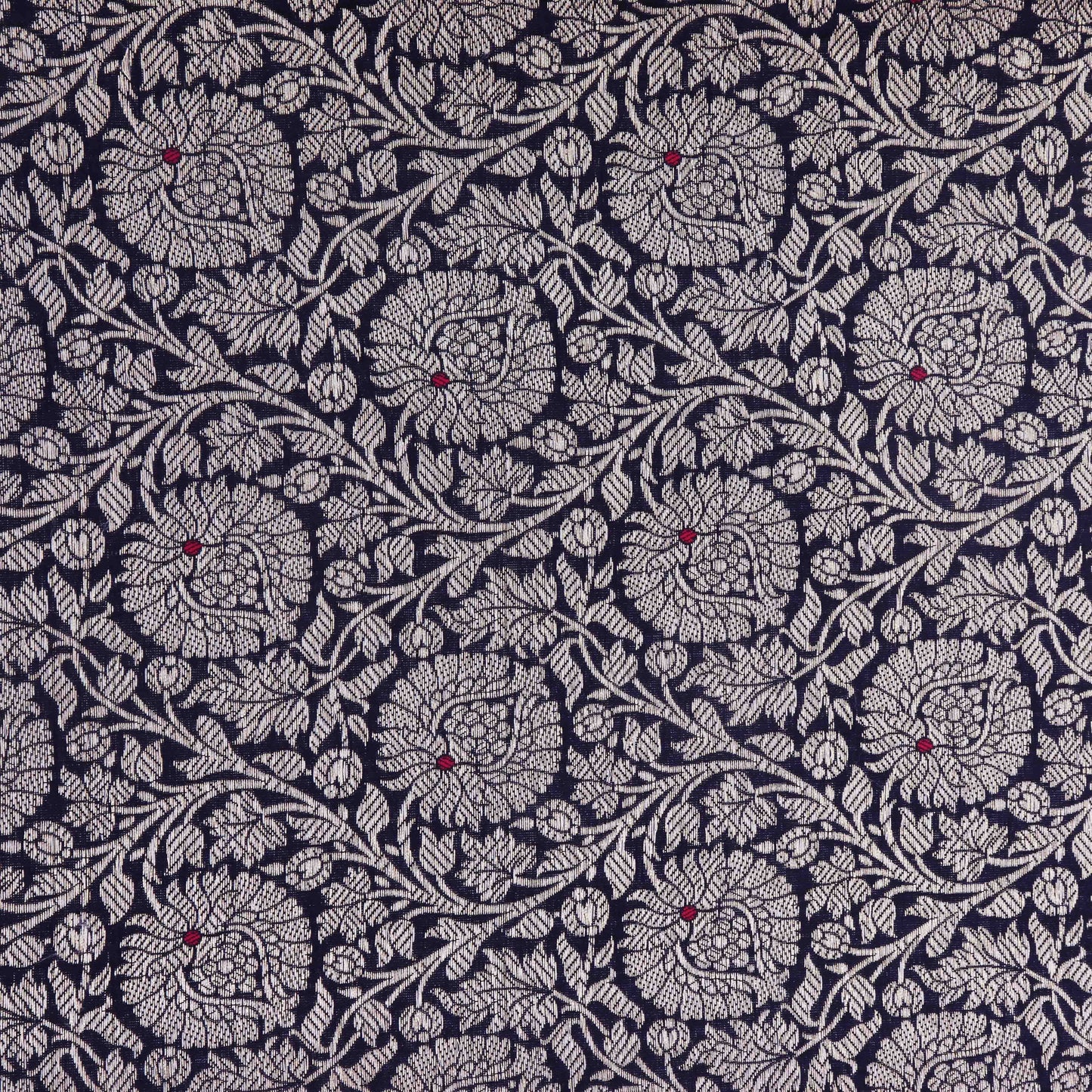 Navy Blue Color Katan  Brocade Fabric