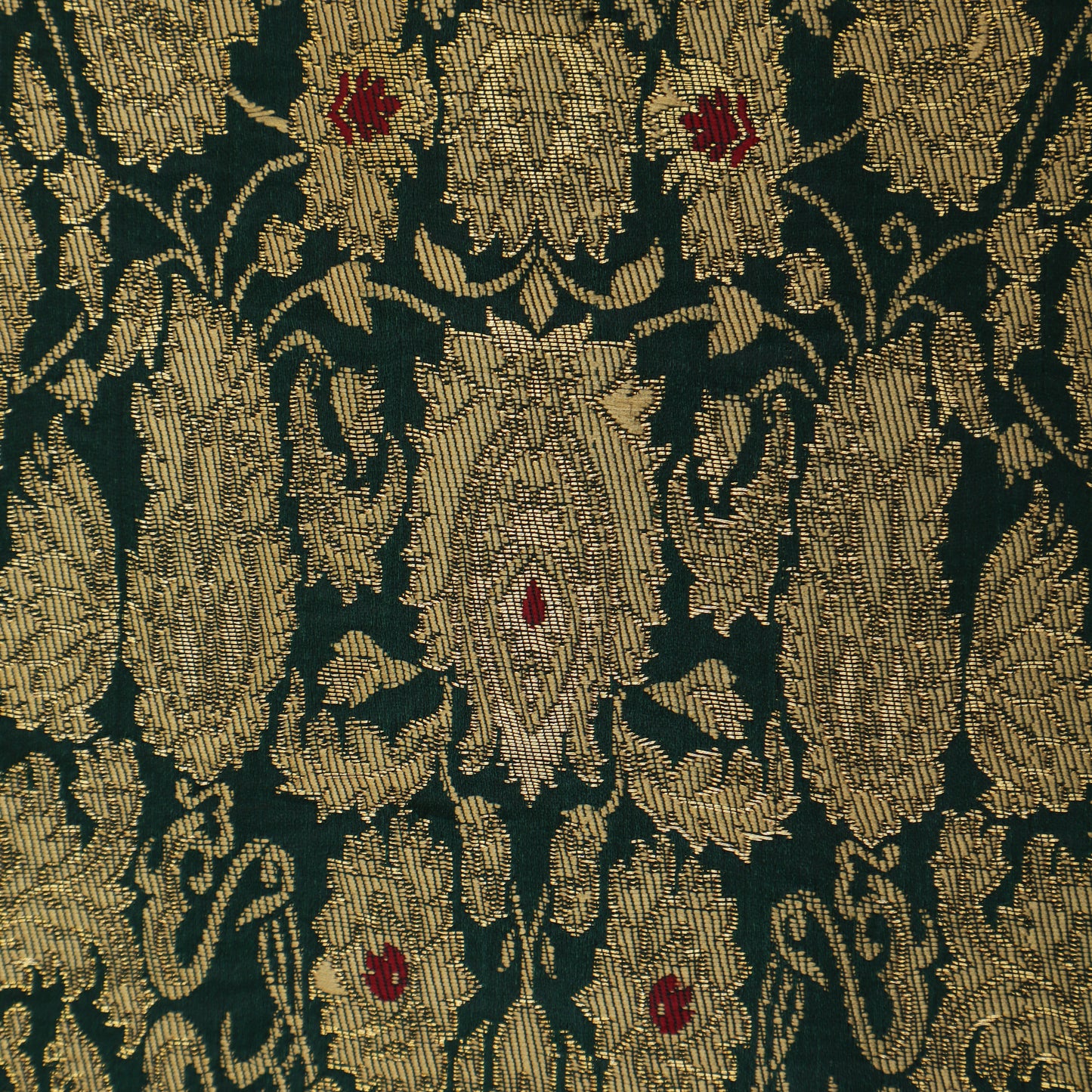 Green Color Kimkhab 36" Brocade Fabric