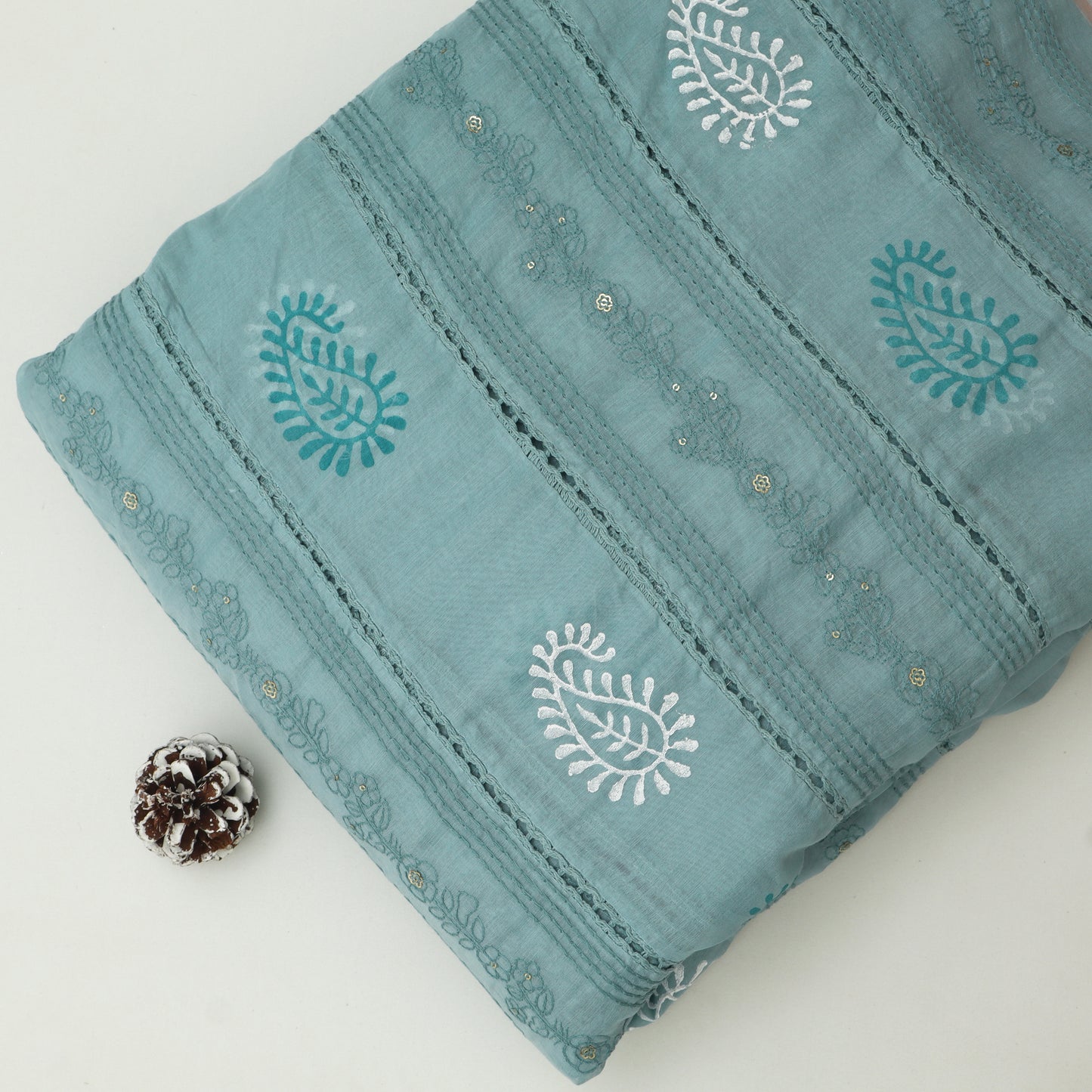 Mul Chanderi Embroidery Fabric
