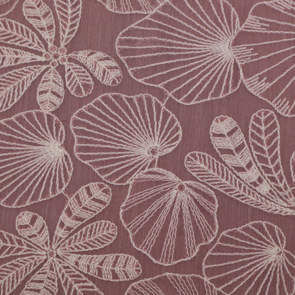 Onion Color Chanderi Embroidery Fabric