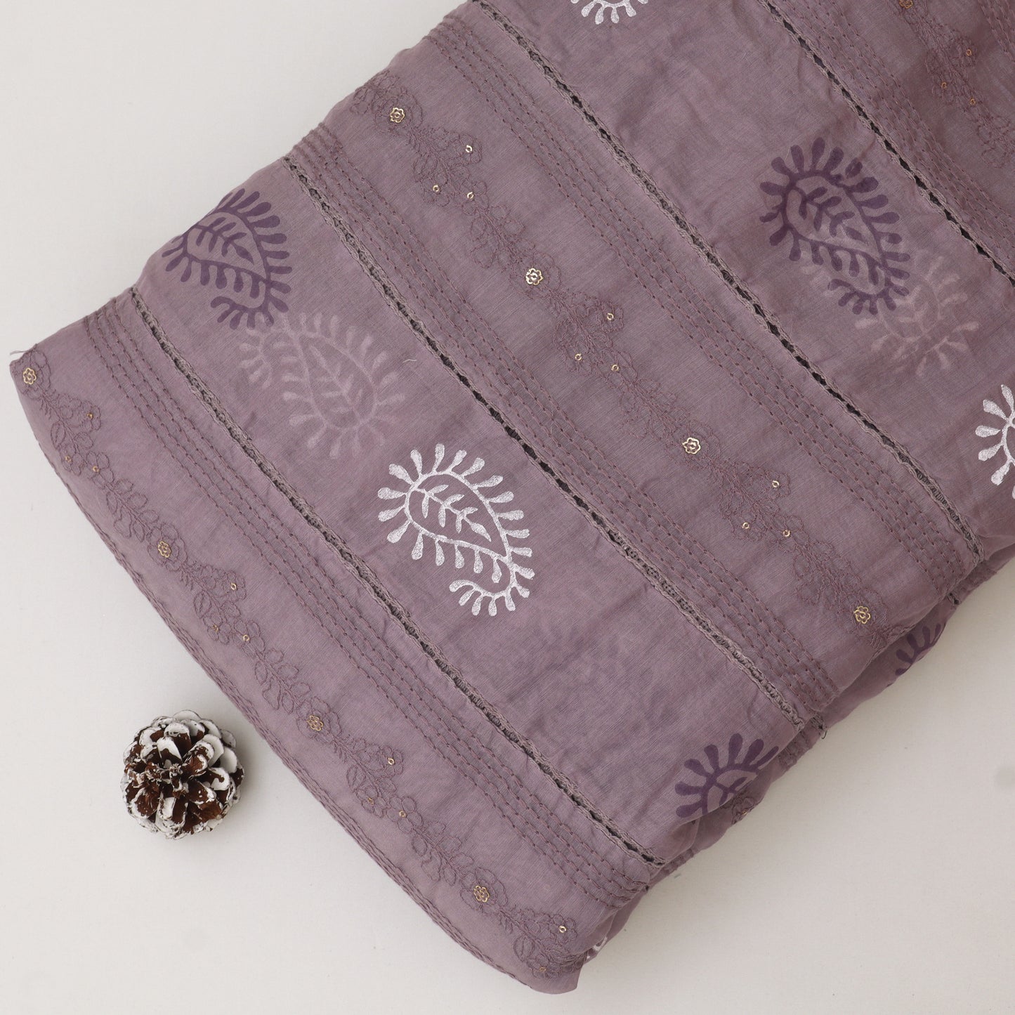Mul Chanderi Embroidery Fabric