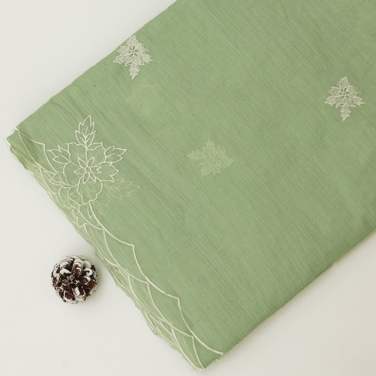 Mul Chanderi Embroidery Fabric