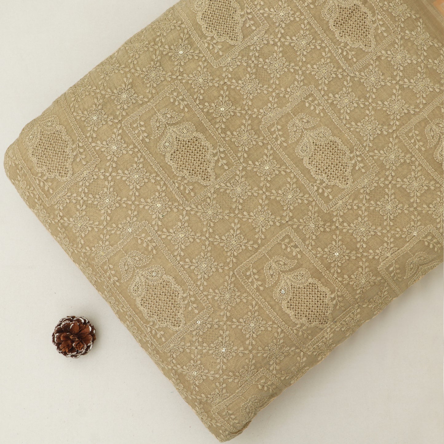 Chanderi Embroidery Fabric