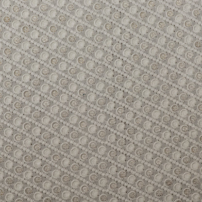 White Color Nokia Silk Embroidery Fabric