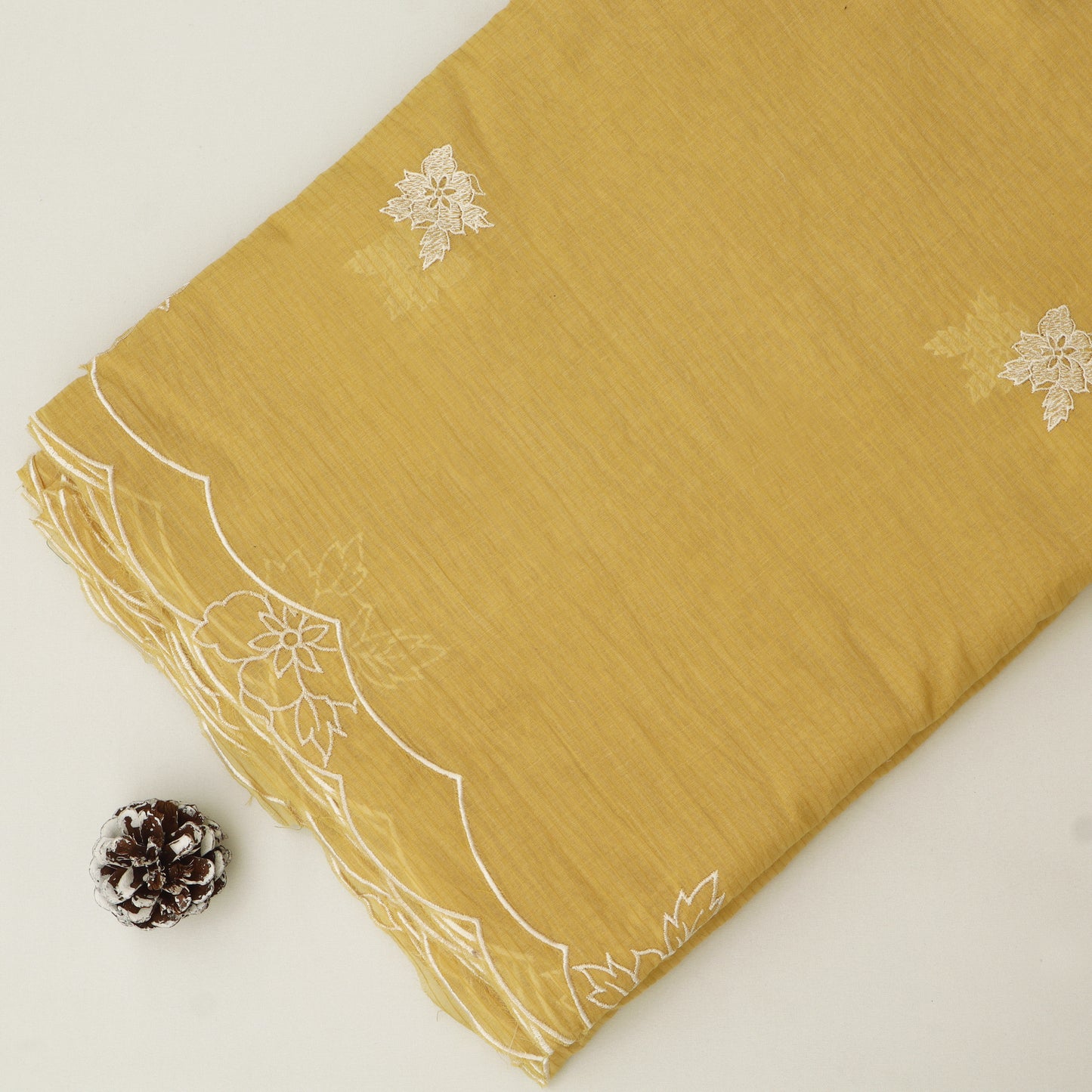 Mul Chanderi Embroidery Fabric