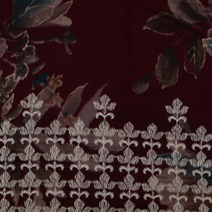 Multi-Colored Chanderi Print Embroidery Fabric