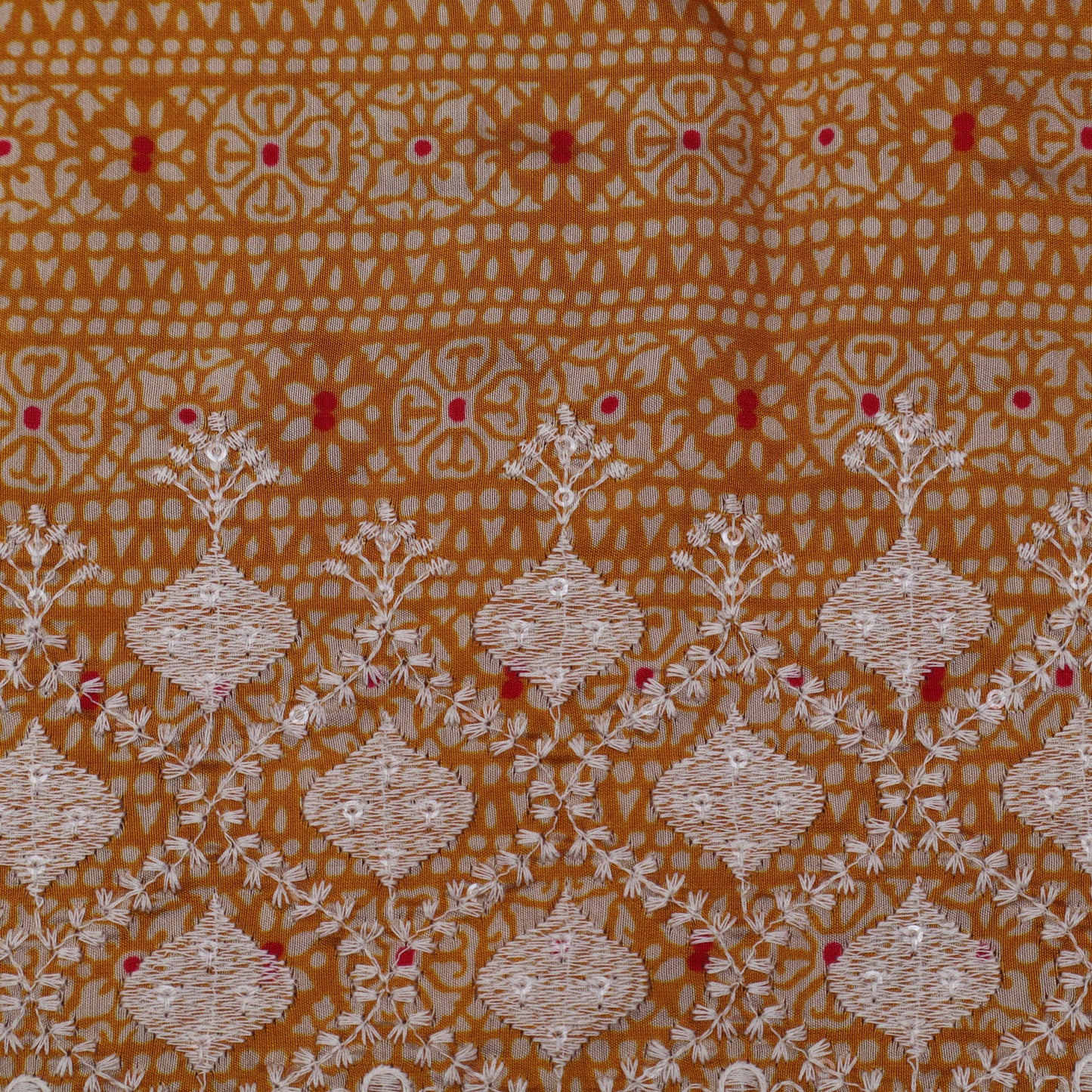 Multi-Colored Chanderi Print Embroidery Fabric