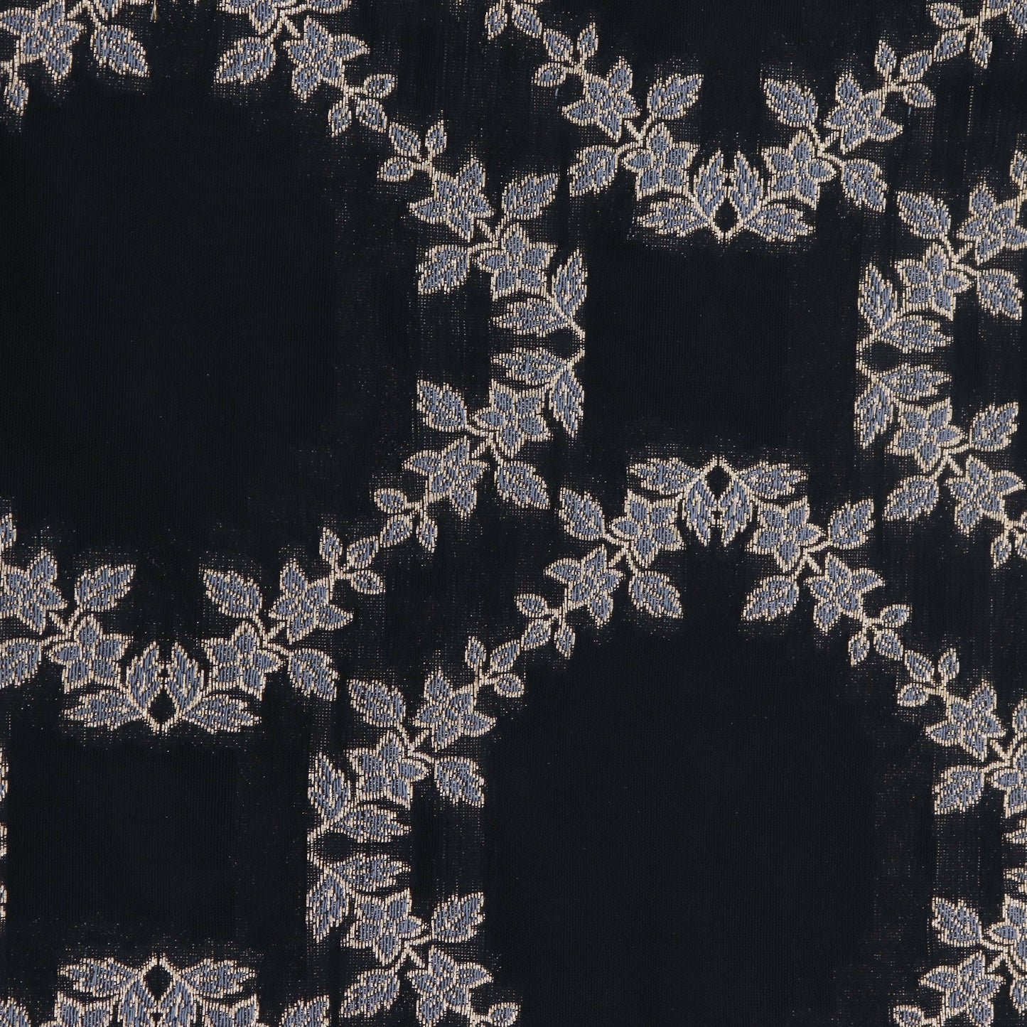 Black Color Katan Meena  Brocade Fabric