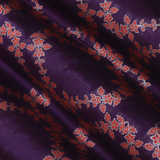 Purple Color Katan Meena  Brocade Fabric
