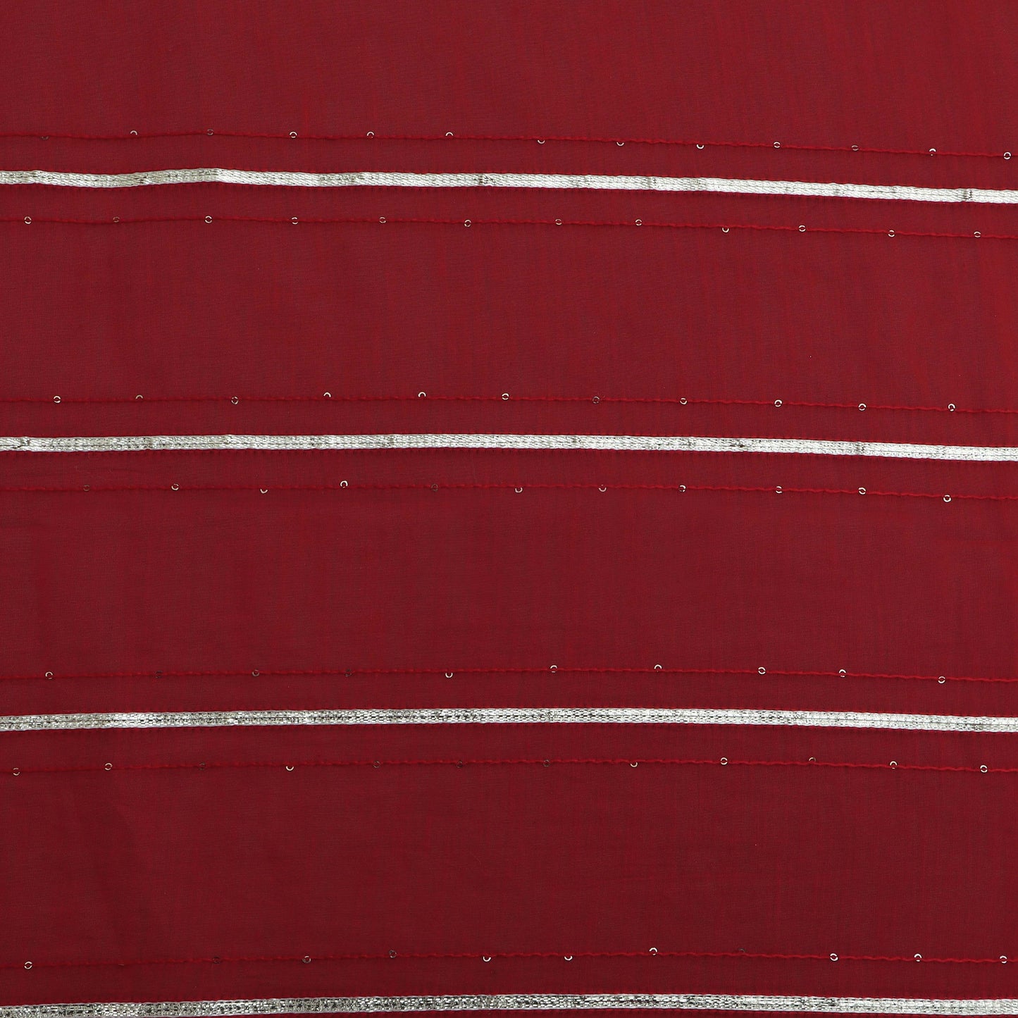 Maroon Color Chanderi Stripe Fabric