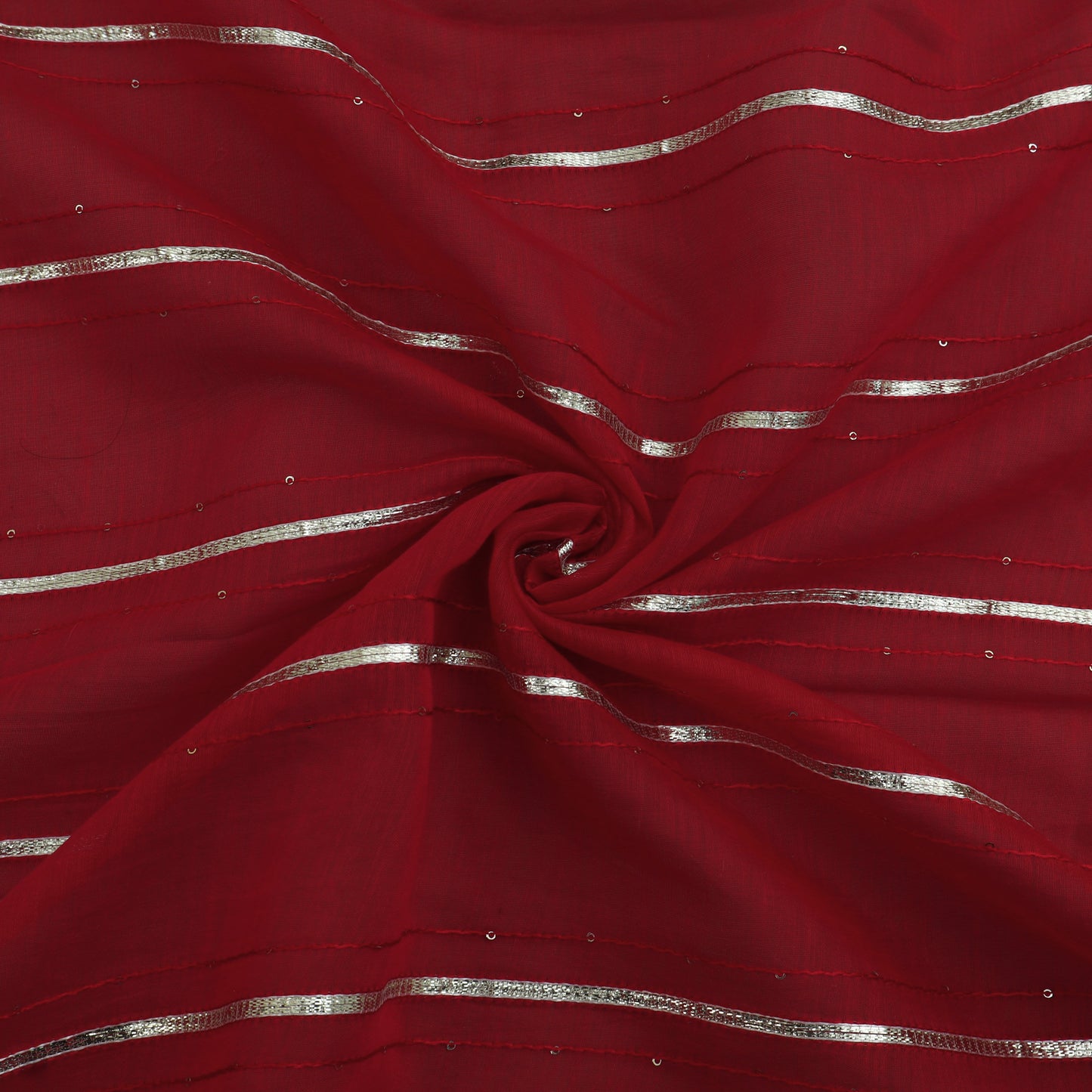 Maroon Color Chanderi Stripe Fabric