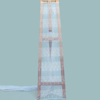 Sky Blue Color Net Embroidery Fabric