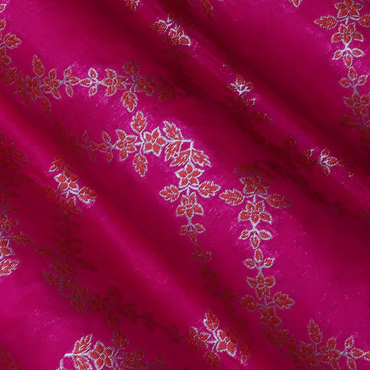 Rani Color Katan Meena Brocade Fabric (Cut Pieces 3Mtr)