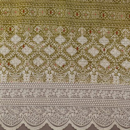 Multi-Colored Chanderi Print Embroidery Fabric