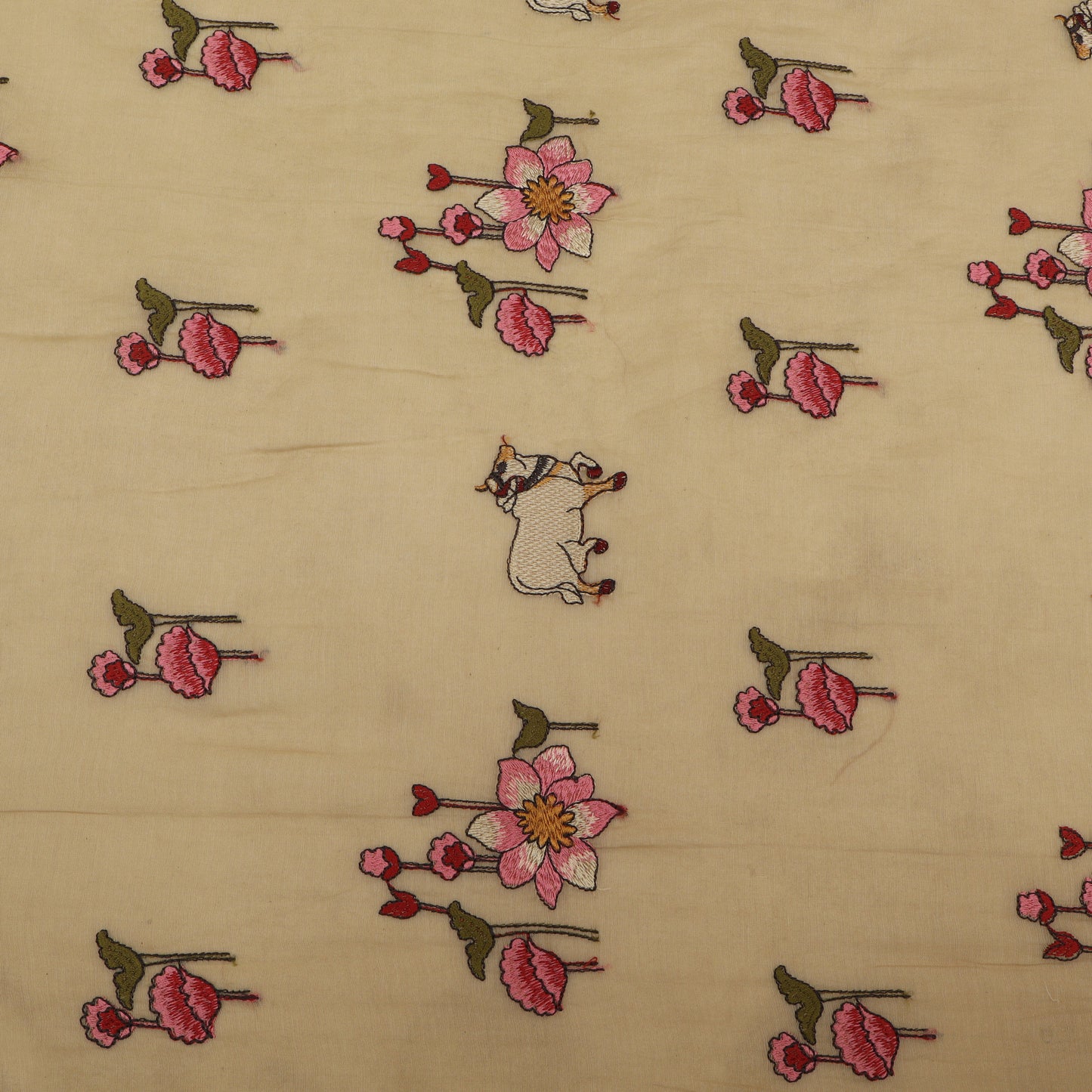 Chanderi Embroidery Fabric