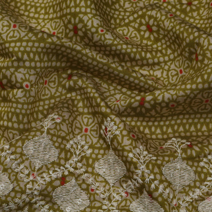 Multi-Colored Chanderi Print Embroidery Fabric