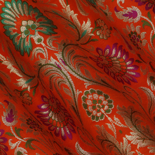 Multicolor Kimkhab Brocade Fabric