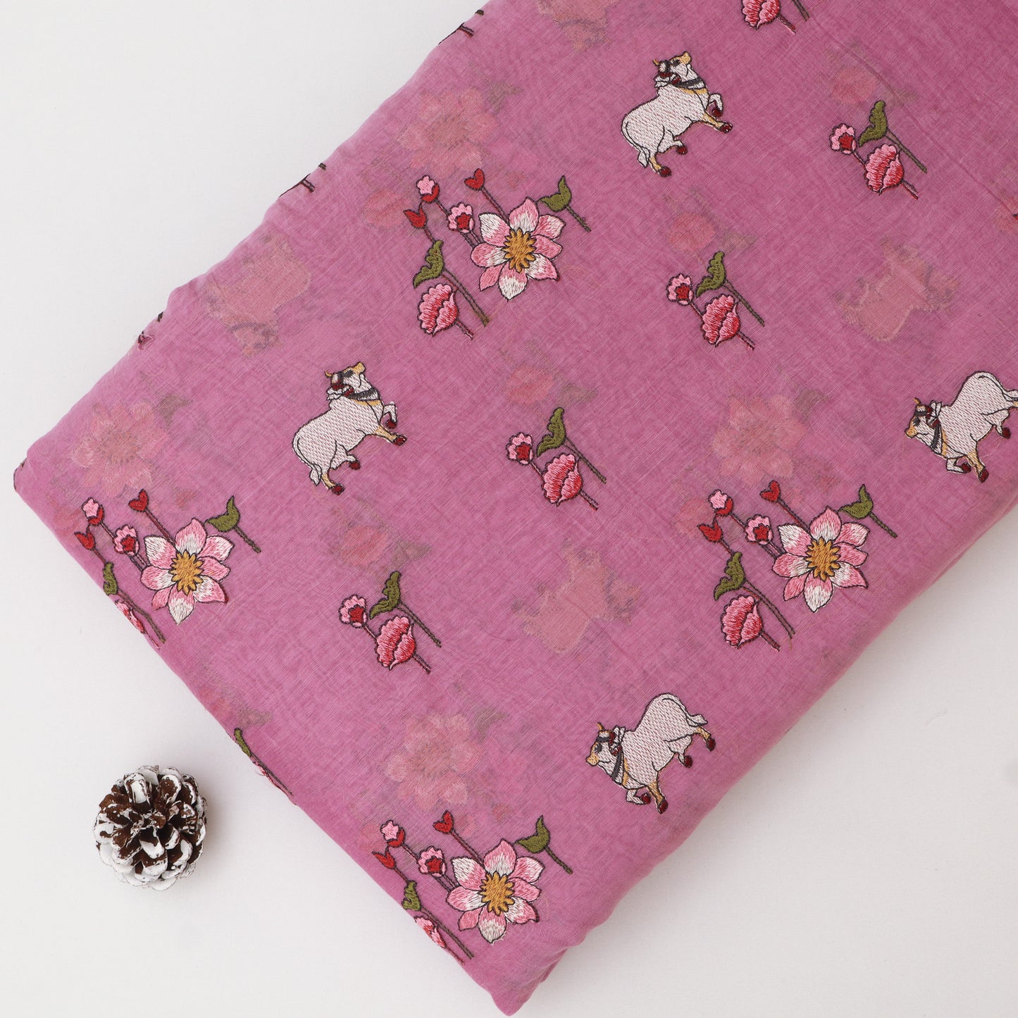 Chanderi Embroidery Fabric