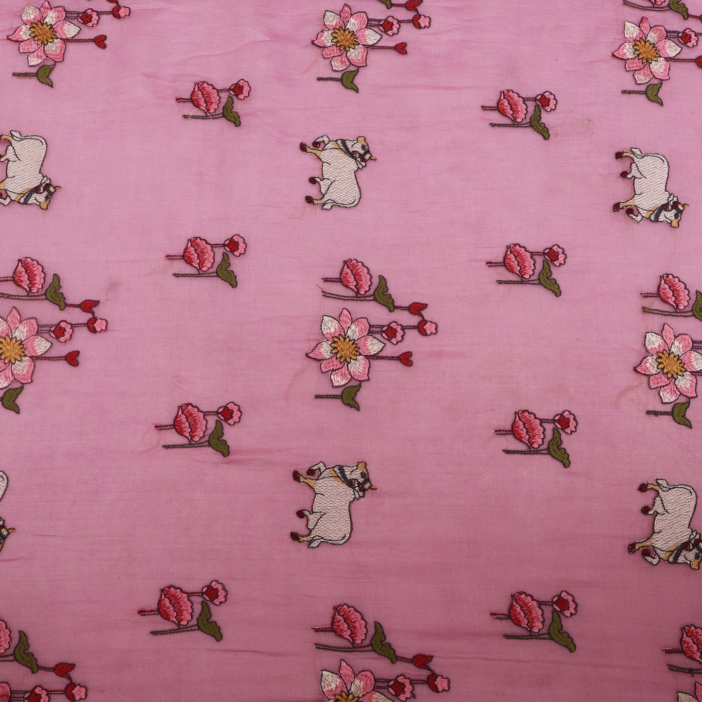 Chanderi Embroidery Fabric