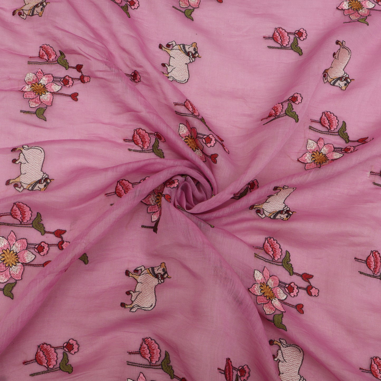 Chanderi Embroidery Fabric