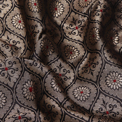 Black Color Katan  Brocade Fabric