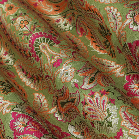 Multicolor Kimkhab Brocade Fabric