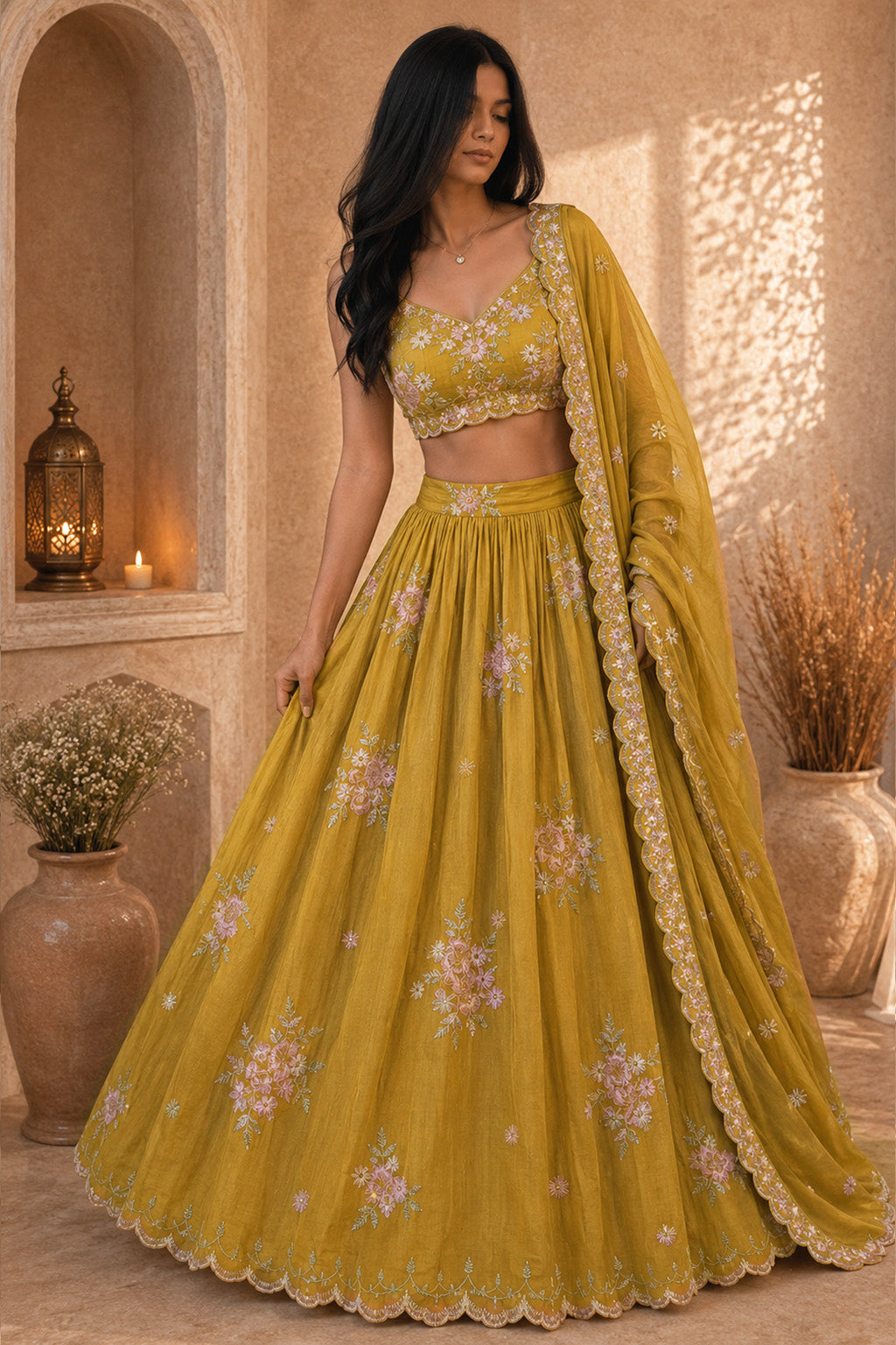 Chanderi Embroidery Fabric