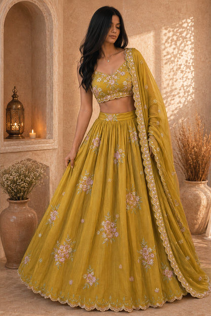 Chanderi Embroidery Fabric