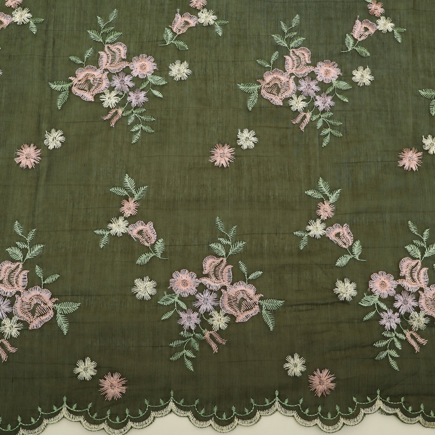 Chanderi Embroidery Fabric