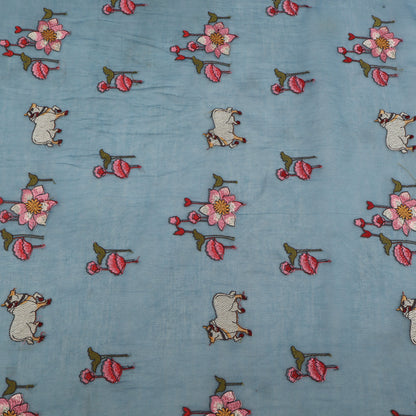 Chanderi Embroidery Fabric