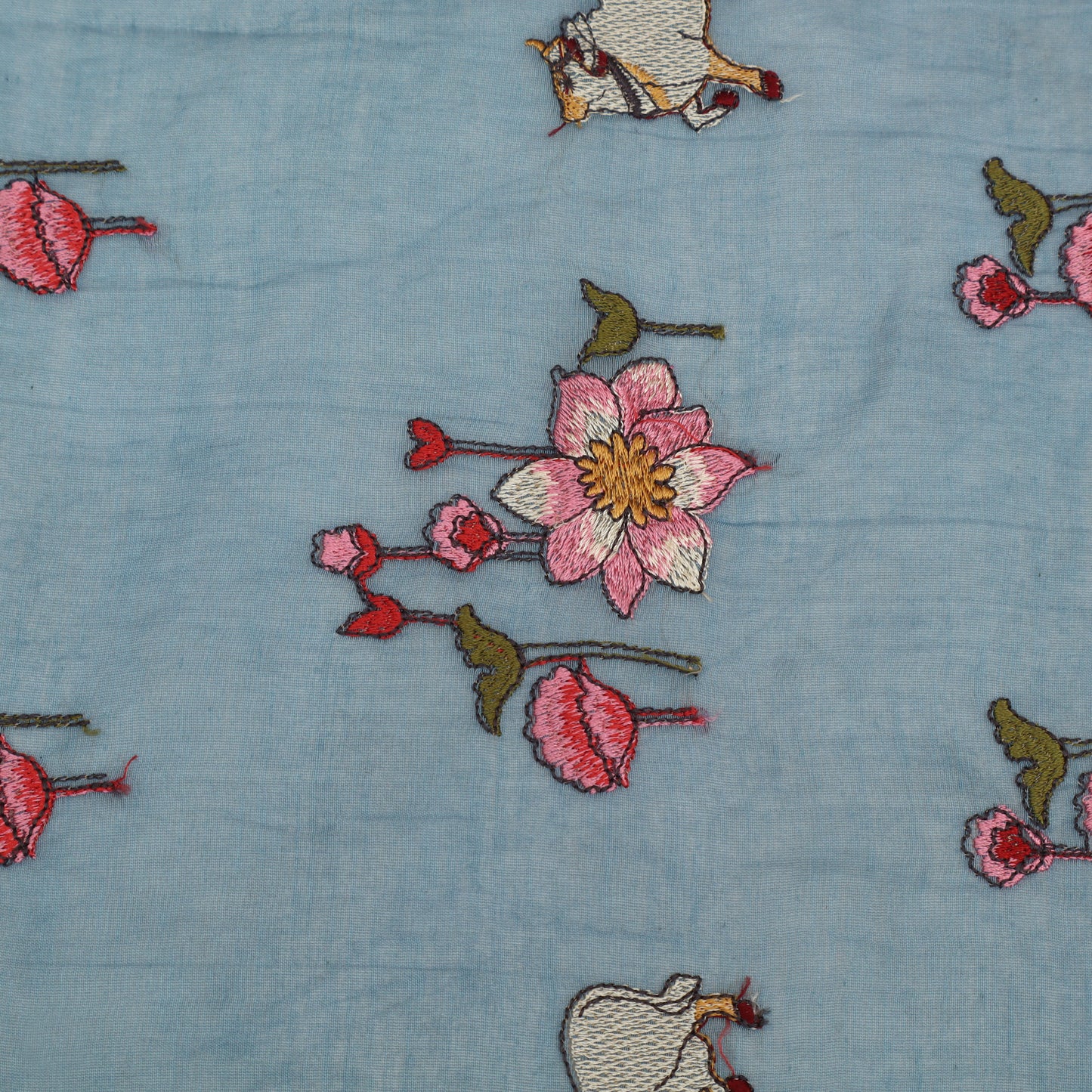 Chanderi Embroidery Fabric