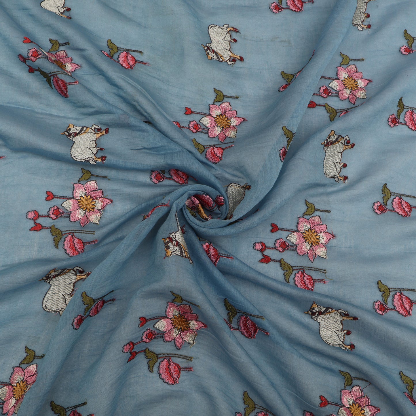 Chanderi Embroidery Fabric